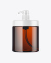 Amber Plastic Bottle Mockup