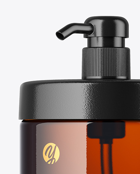 Amber Plastic Bottle Mockup