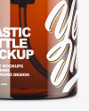 Amber Plastic Bottle Mockup