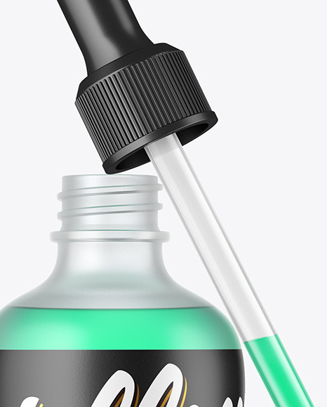 Frosted Dropper Bottle Mockup