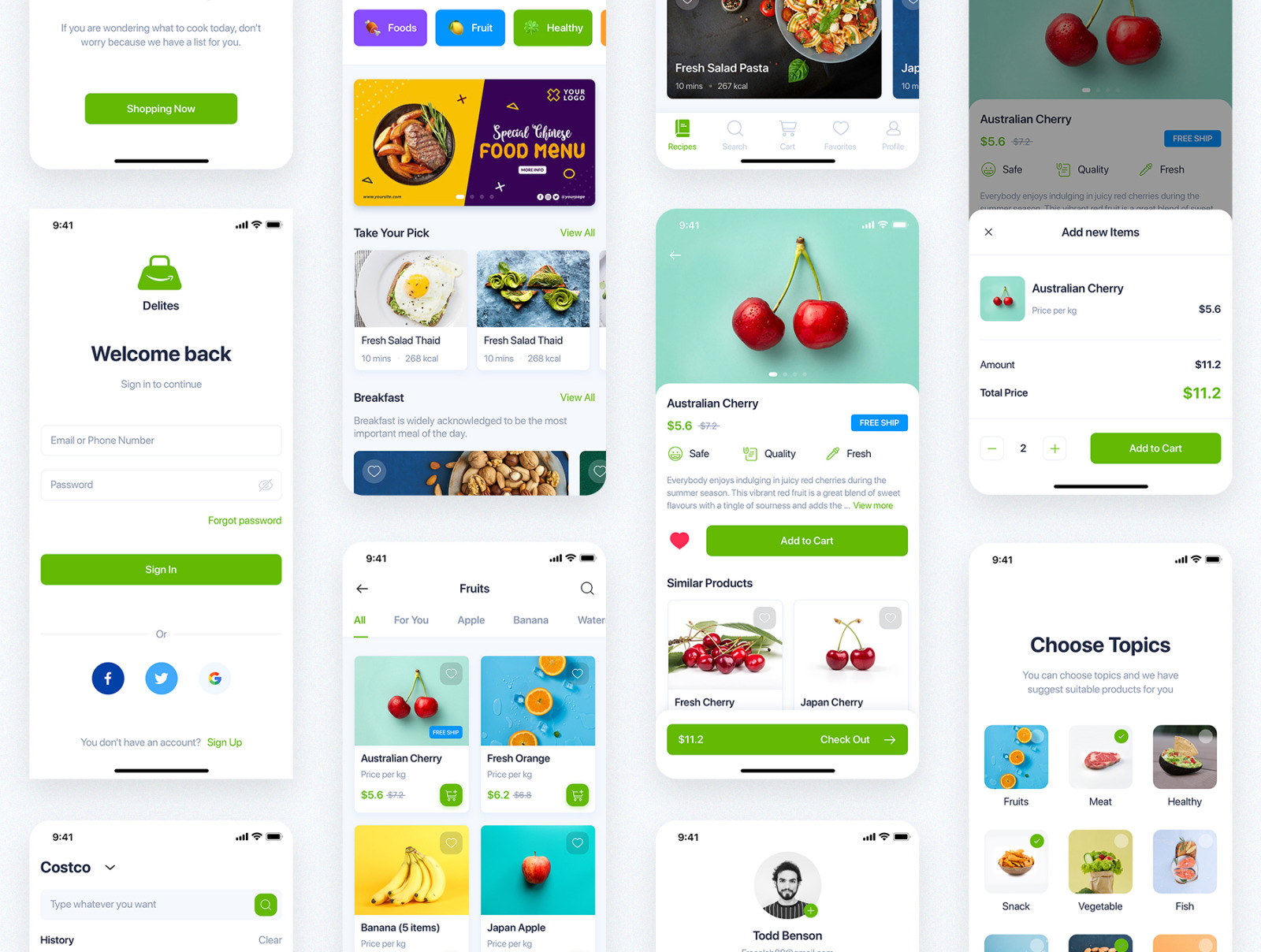 Delites - Online Grocery &amp; Recipes UI Kit