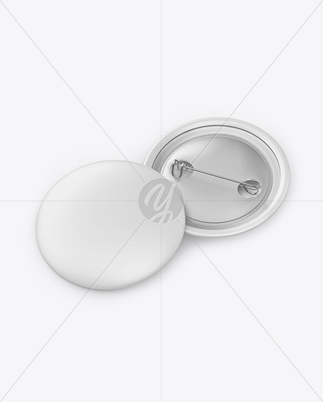 Two Matte Button Pins Mockup