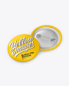 Two Matte Button Pins Mockup