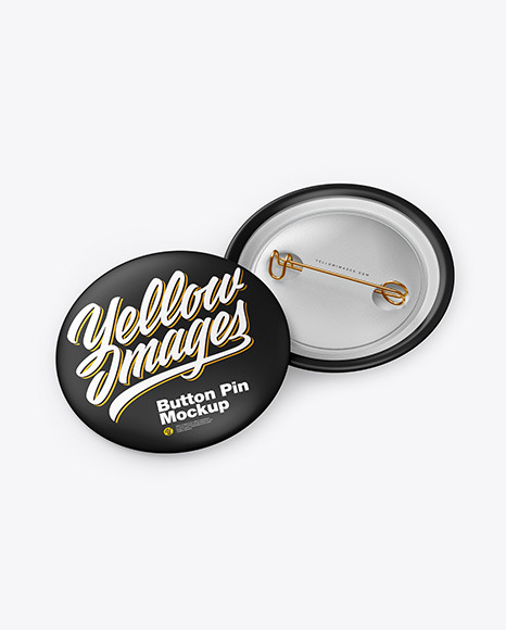 Two Matte Button Pins Mockup