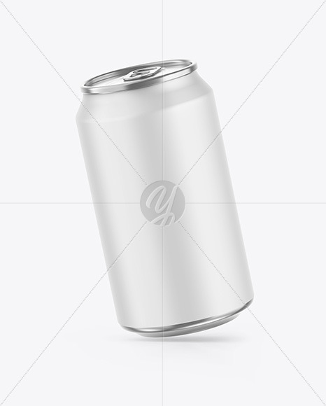 Metallic Drink Can w/ Matte Finish Mockup