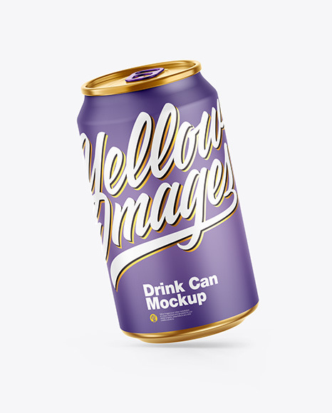 Metallic Drink Can w/ Matte Finish Mockup