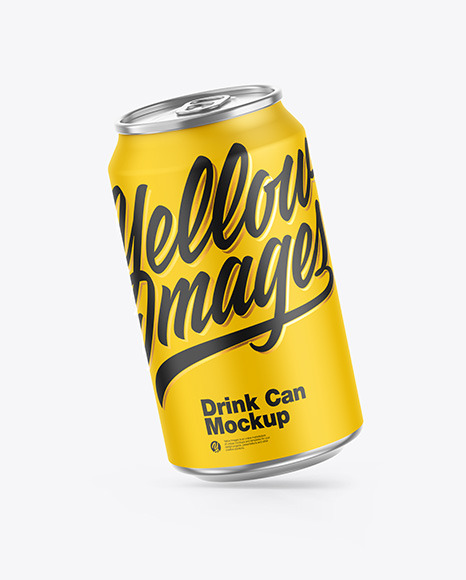 Metallic Drink Can w/ Matte Finish Mockup