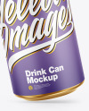 Metallic Drink Can w/ Matte Finish Mockup