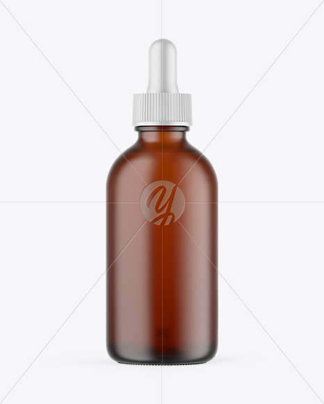 Frosted Amber Glass Dropper Bottle Mockup