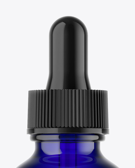 Blue Glass Dropper Bottle Mockup