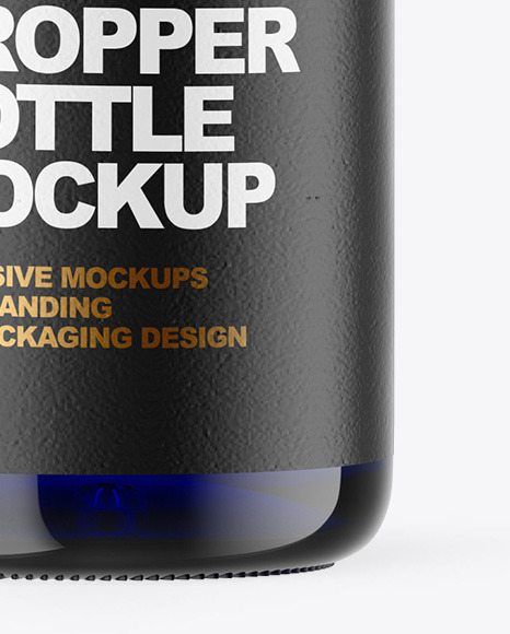 Blue Glass Dropper Bottle Mockup