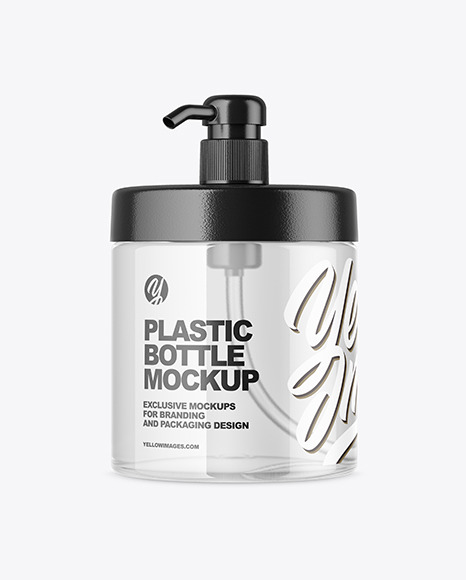 Clear Plastic Bottle Mockup