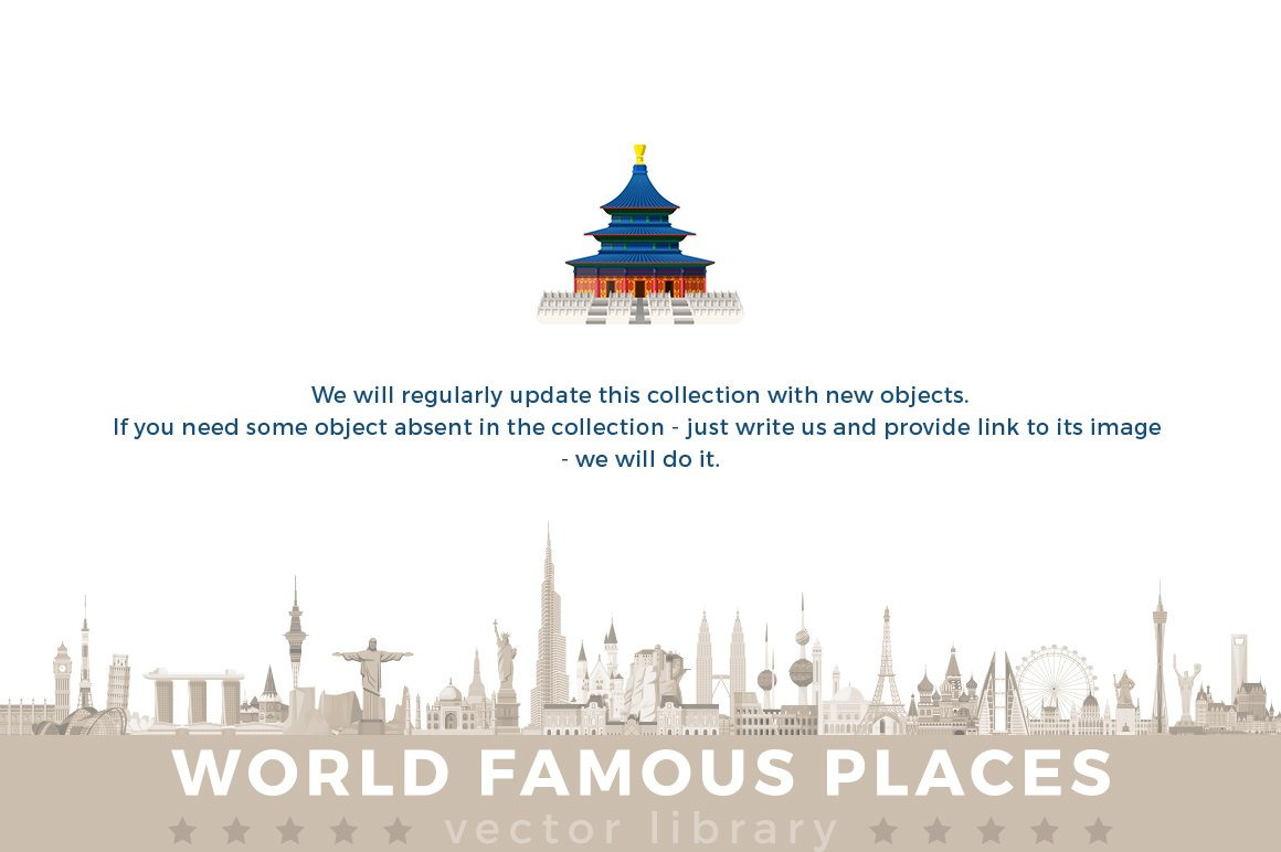 World Famous Places vector library