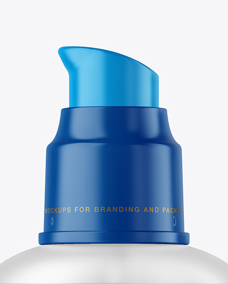 Frosted Cosmetic Bottle with Pump Mockup