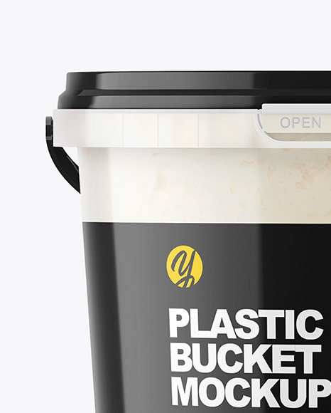 Plastic Bucket with Coconut Oil Mockup