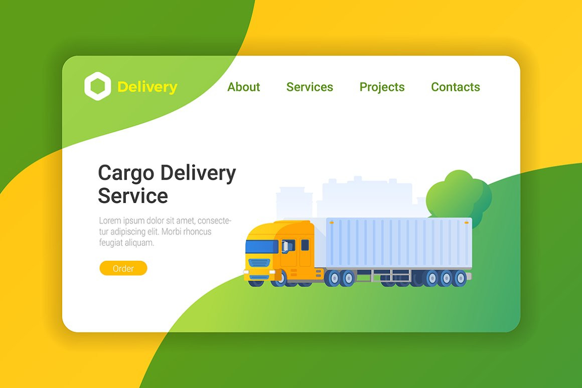 Delivery Cargo Flat Design Vector Templates Delivery Cargo Flat Design Vector Templates