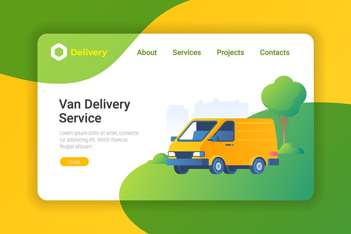 Delivery Cargo Flat Design Vector Templates