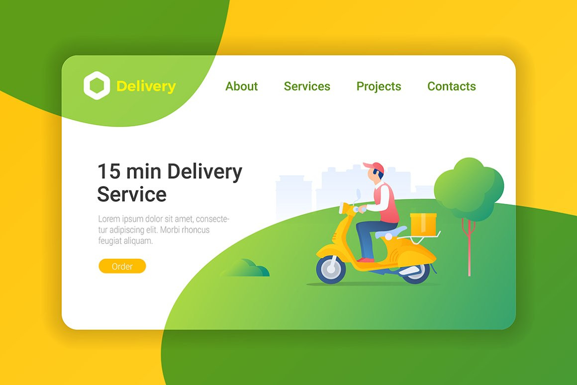 Delivery Cargo Flat Design Vector Templates