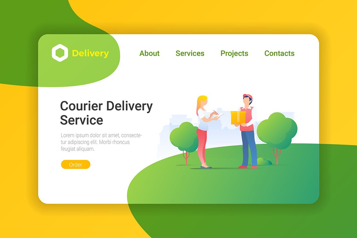Delivery Cargo Flat Design Vector Templates Delivery Cargo Flat Design Vector Templates