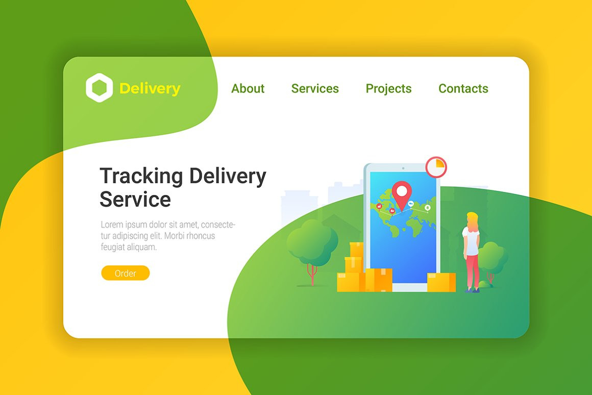 Delivery Cargo Flat Design Vector Templates