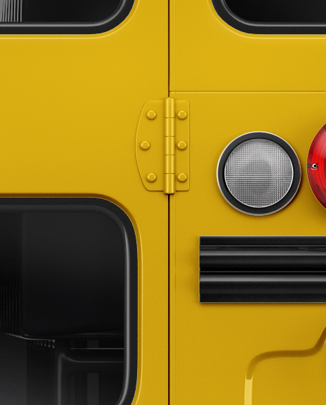 School Bus Mockup - Back View