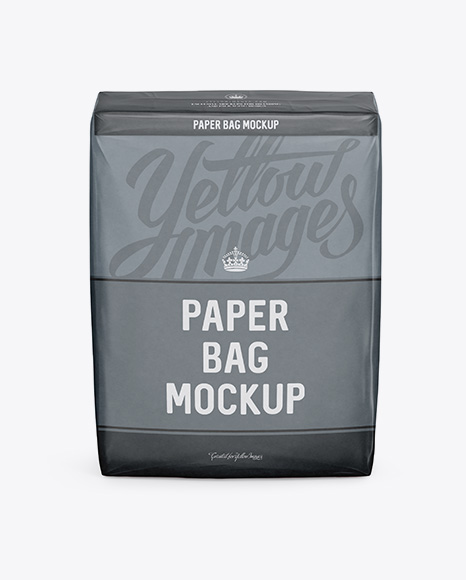 Paper Bag Mockup - Front View (High-Angle Shot)