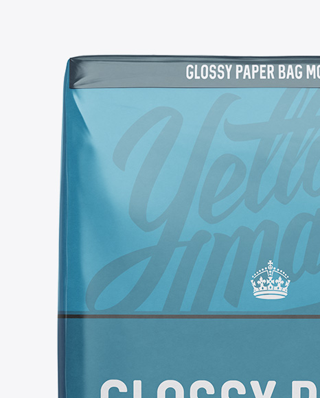 Glossy Paper Bag Mockup - Front View