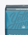 Glossy Paper Bag Mockup - Front View (High-Angle Shot)