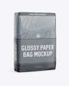 Glossy Paper Bag Mockup - Halfside View