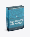 Glossy Paper Bag Mockup - Halfside View (High-Angle Shot)