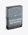 Glossy Paper Bag Mockup - Halfside View (High-Angle Shot)