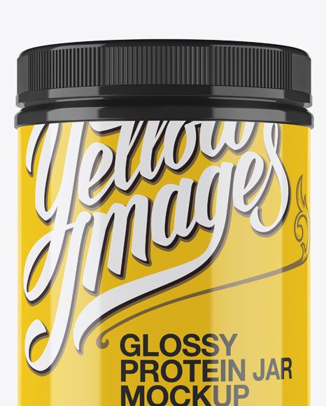 Glossy Protein Jar Mockup