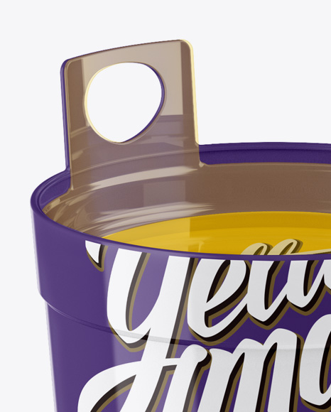 Glossy Cheese Bucket Mockup (High-Angle Shot)