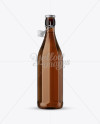 Amber Glass Bottle With Clamp Lid Mockup