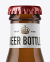 Amber Glass Bottle with Lager Beer Mockup