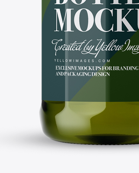 Green Glass Bottle With Clamp Lid Mockup