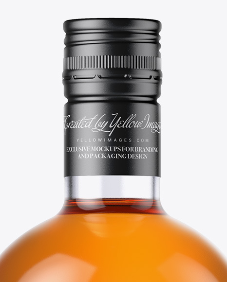 Whisky Bottle with Shrink Band Mockup