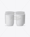 Matte Plastic 4 Pack Juice Cup Mockup - Front View (High-Angle)