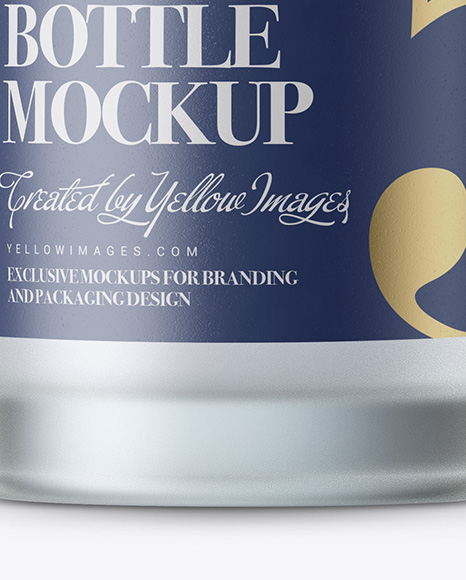 Frosted Vodka Bottle with Shrink Band Mockup Frosted Vodka Bottle with Shrink Band Mockup