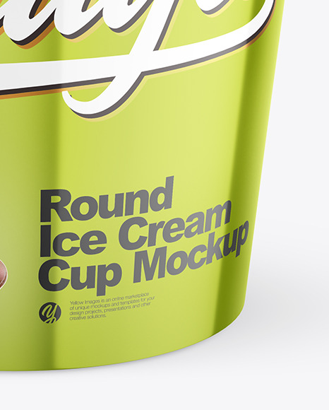 Metallic Ice Cream Cup Mockup