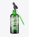 Green Glass Dropper Bottle Mockup