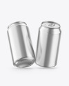 Glossy Metallic Drink Cans Mockup