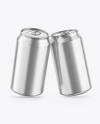 Glossy Metallic Drink Cans Mockup