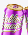 Glossy Metallic Drink Cans Mockup