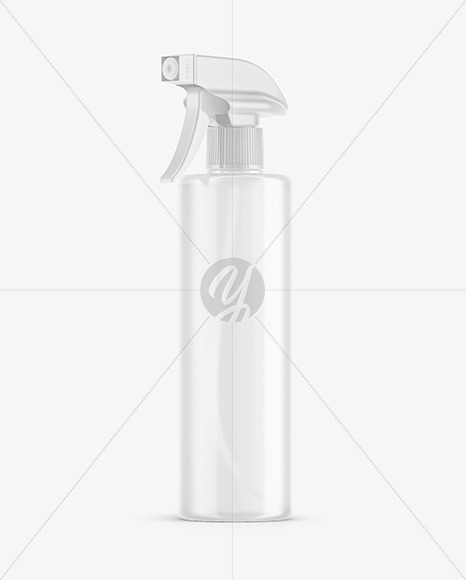 Cloudy Plastic Spray Bottle Mockup