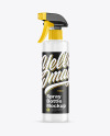 Cloudy Plastic Spray Bottle Mockup