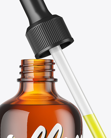 Amber Dropper Bottle Mockup