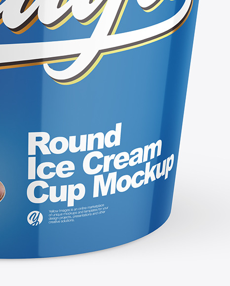 Glossy Ice Cream Cup Mockup