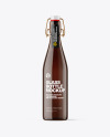 Amber Glass Bottle with Clamp Lid Mockup Amber Glass Bottle with Clamp Lid Mockup