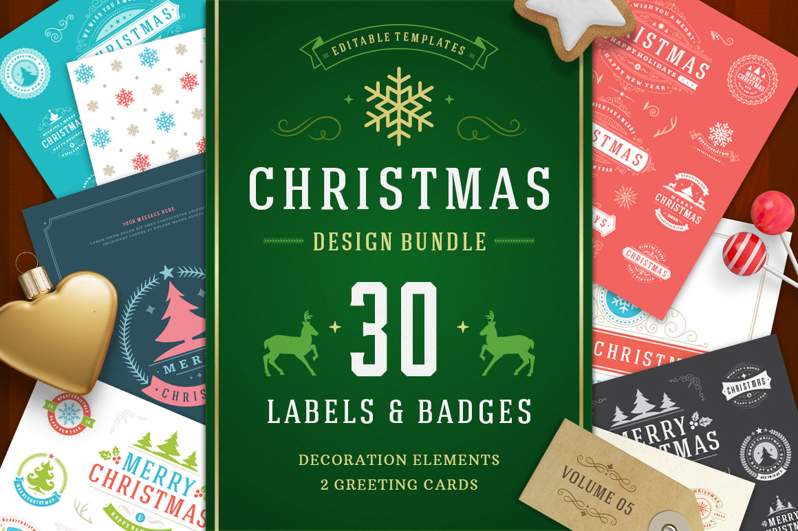 Christmas 30 Labels and Badges Christmas 30 Labels and Badges